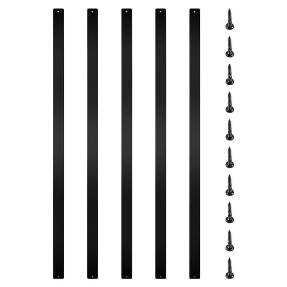 Deck Balusters 76 Pack, 29.5" Metal Deck Spindles, Aluminum Alloy Railing for Outdoor Stair, Black Deck Railing Baluster with Screws, Porch Railing