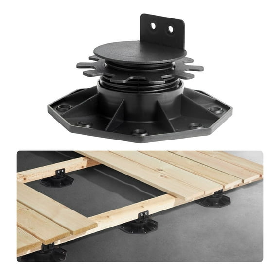Deck Blocks 24 PCS, 2000lbs / 907.18kg Load Capacity Deck Support Plastic Pedestal Paver, Raising 1.18 - 2.36 inch / 30 - 60 mm, Height Adjustable Shed Foundation Base for Wood Concrete Metal