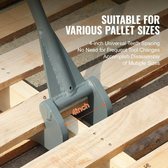 Deck Board Removal Tool - 50" Pallet Buster with Non-Slip Grip, Carbon Steel Construction, 2000 lbs Capacity