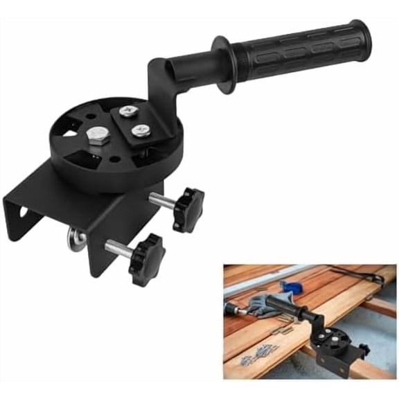 Deck Board Straightening Tool, Deck Building Tool, Heavy Duty Wheeled Lever Deck Board Bending and Locking System for Faster and Easier Deck Installation (Black Metal)$$Watercraft