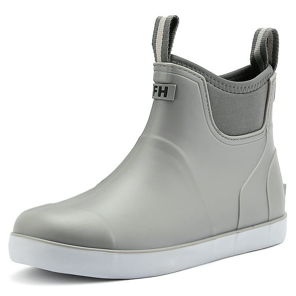 Lcamaw Deck Boots for Men，OutdoorRubber Fishing Garden Waterproof Ankle Rain Boots