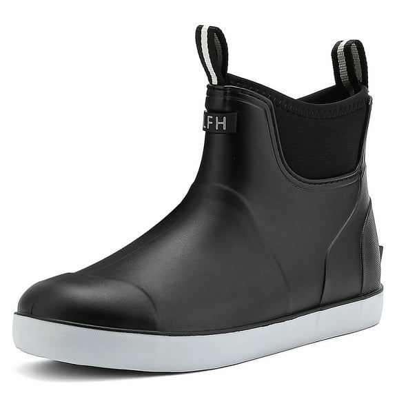 Lcamaw Deck Boots for Men，OutdoorRubber Fishing Garden Waterproof Ankle Rain Boots