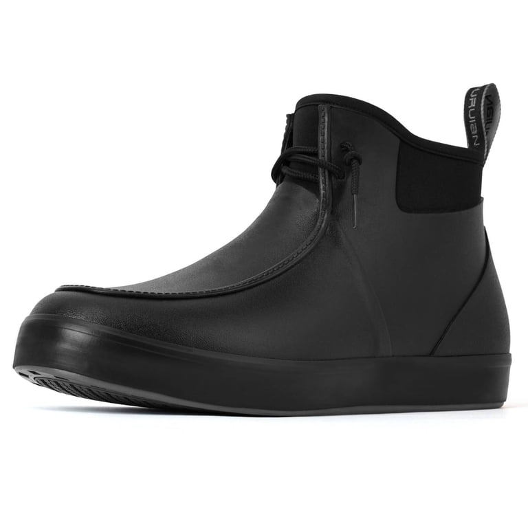 Men\'s Waterproof Rain Boots Ankle Deck Shoes Non-Slip Rubber Fishing Work Amazon.com | BASSDASH Men main image 2