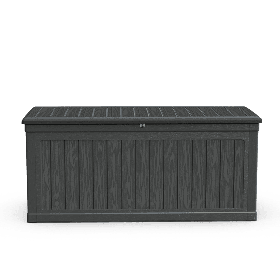 Deck Box 260 Gallon Large Outdoor Storage XXL Deck Box for Patio Furniture, Outdoor Cushions, Garden Tools and Sports/Pools Equipment, Waterproof Resin, Lockable, Black,Outdoor Storage Box