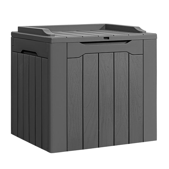 Deck Box 30 Gallon Waterproof Resin Small Deck Box with Lid, Indoor Outdoor Package Delivery Box, Organization and Storage for Patio Furniture, Garden Tools, Outdoor Cushions