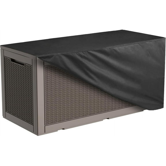 100 Gallon Deck Box Cover - 600D Heavy Duty Waterproof, 49"x24"x25" Outdoor Storage Cover for Patio/Garden, Windproof & Tear-Resistant