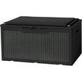 Deck Box with Cushion 100 Gallon Waterproof Resin Storage Box with Air