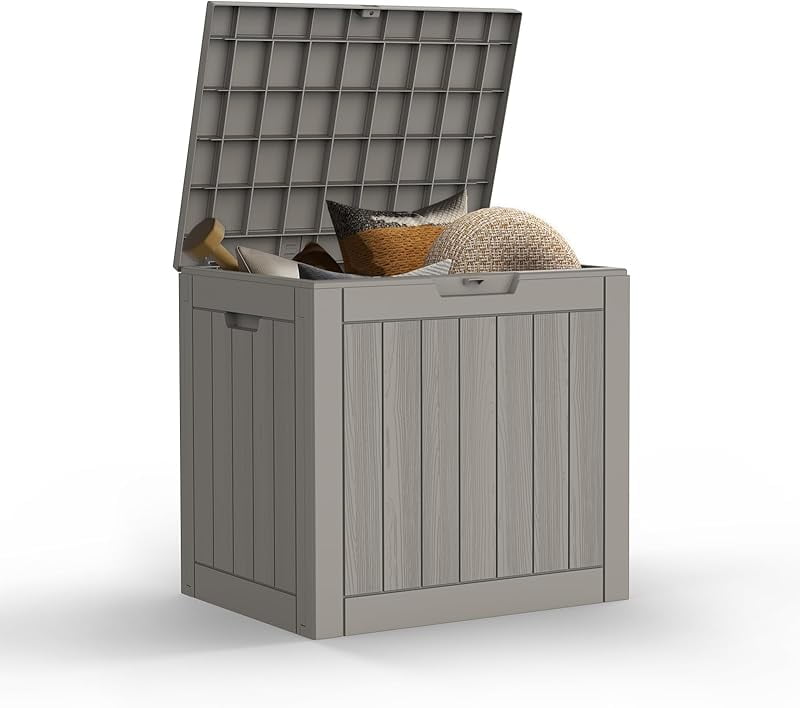 Deck Box, Waterproof and Weatherproof Large Resin Storage Bin with ...