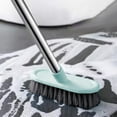 thumbnail image 1 of Deck Brush with Long Handle - Stainless Steel Heavy Duty Floor Scrub Brush with Stiff Bristles for Deck, Patio, Tub and Tile, Carpet & Outdoor Cleaning, Blue, 1 of 5