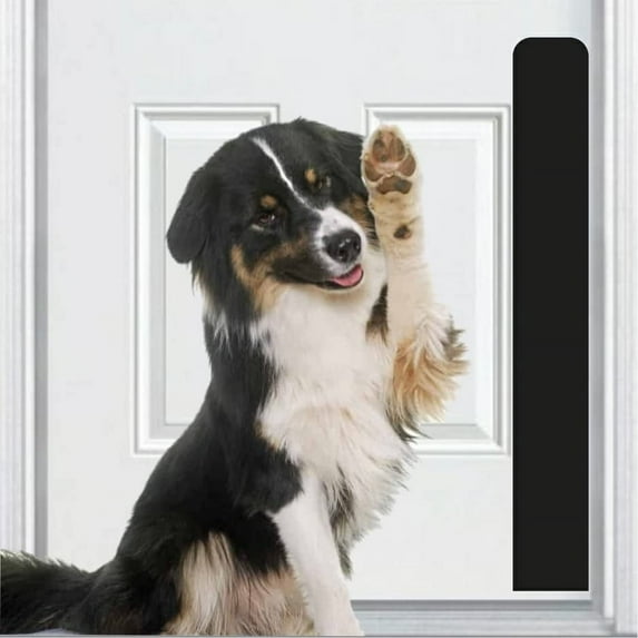 Deck the Door Decor | Dog Scratch Door Protection Plate - Anodized Aluminum - 3M Adhesive Mount - Multiple Finish Colors - Sizes for All Doors (4 x 30 (Full Length), Satin Black)