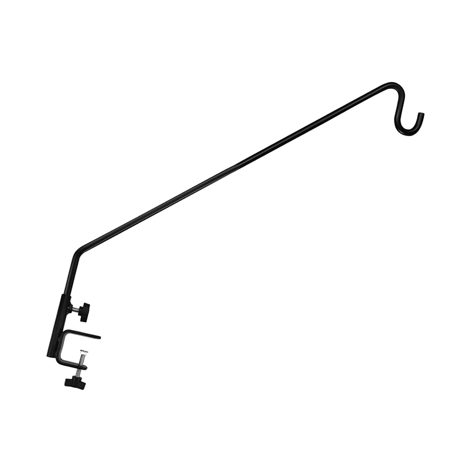 Deck Heavy Duty Hook, Single Piece Solid Rod with Non-Slip Clamp for Bird Feeders, Planters, Suet Baskets, Lanterns, Wind Chimes, Potted Plants（Black）