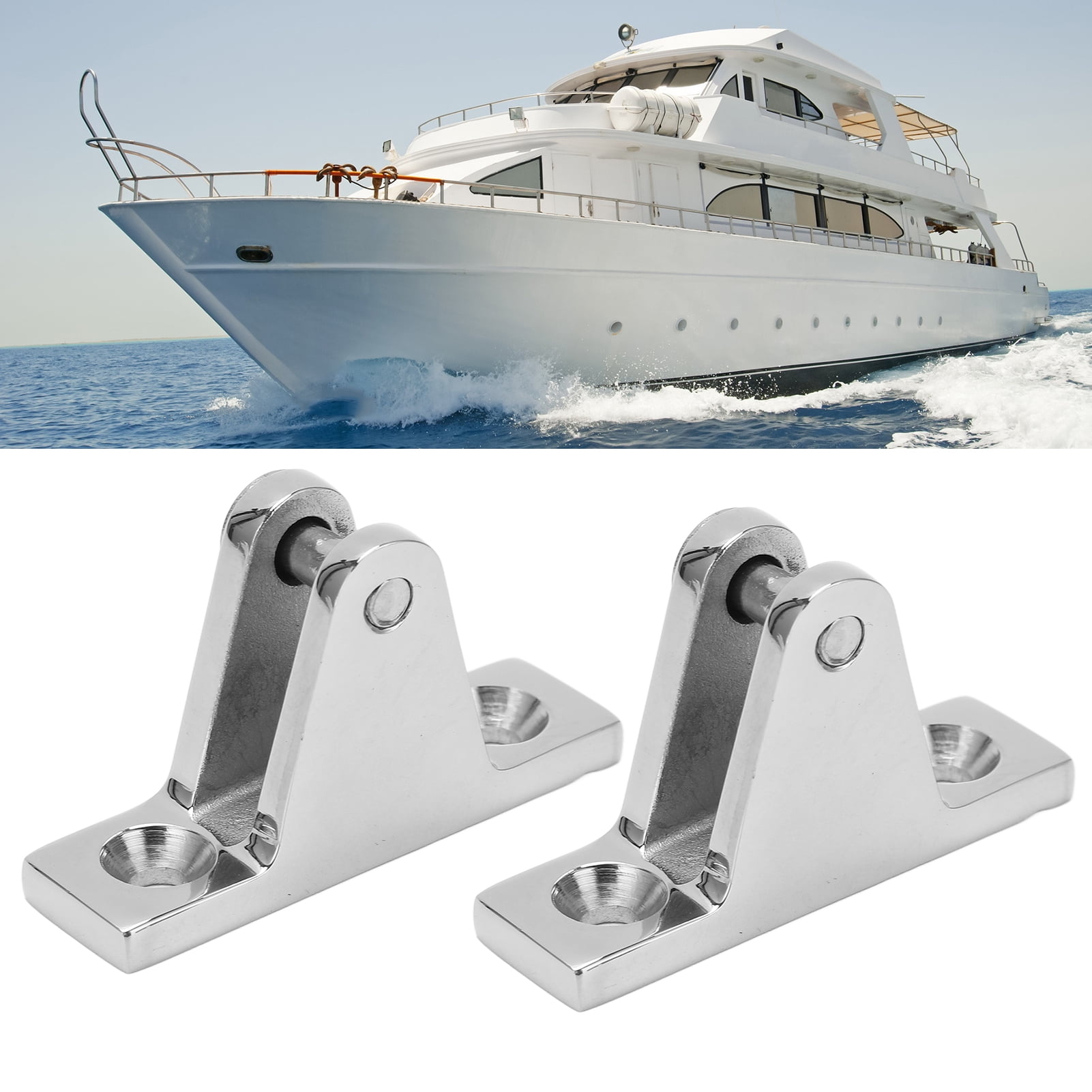 Deck Hinges, Stainless Steel Marine Mount Deck Hinge MirrorLike