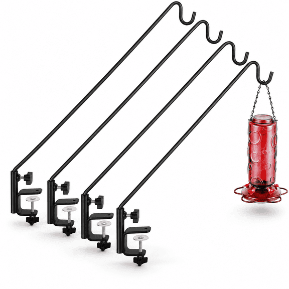 Deck Hook - 28 Inch - 4 Packs Heavy Duty Steel Outdoor Hanging Hook for Bird Feeders and Decor