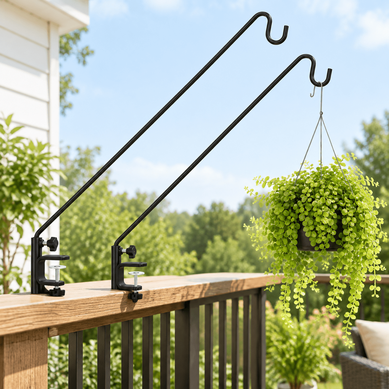 Deck Hook - Adjustable Length - 2 Packs Heavy Duty Steel Wall Mounted ...