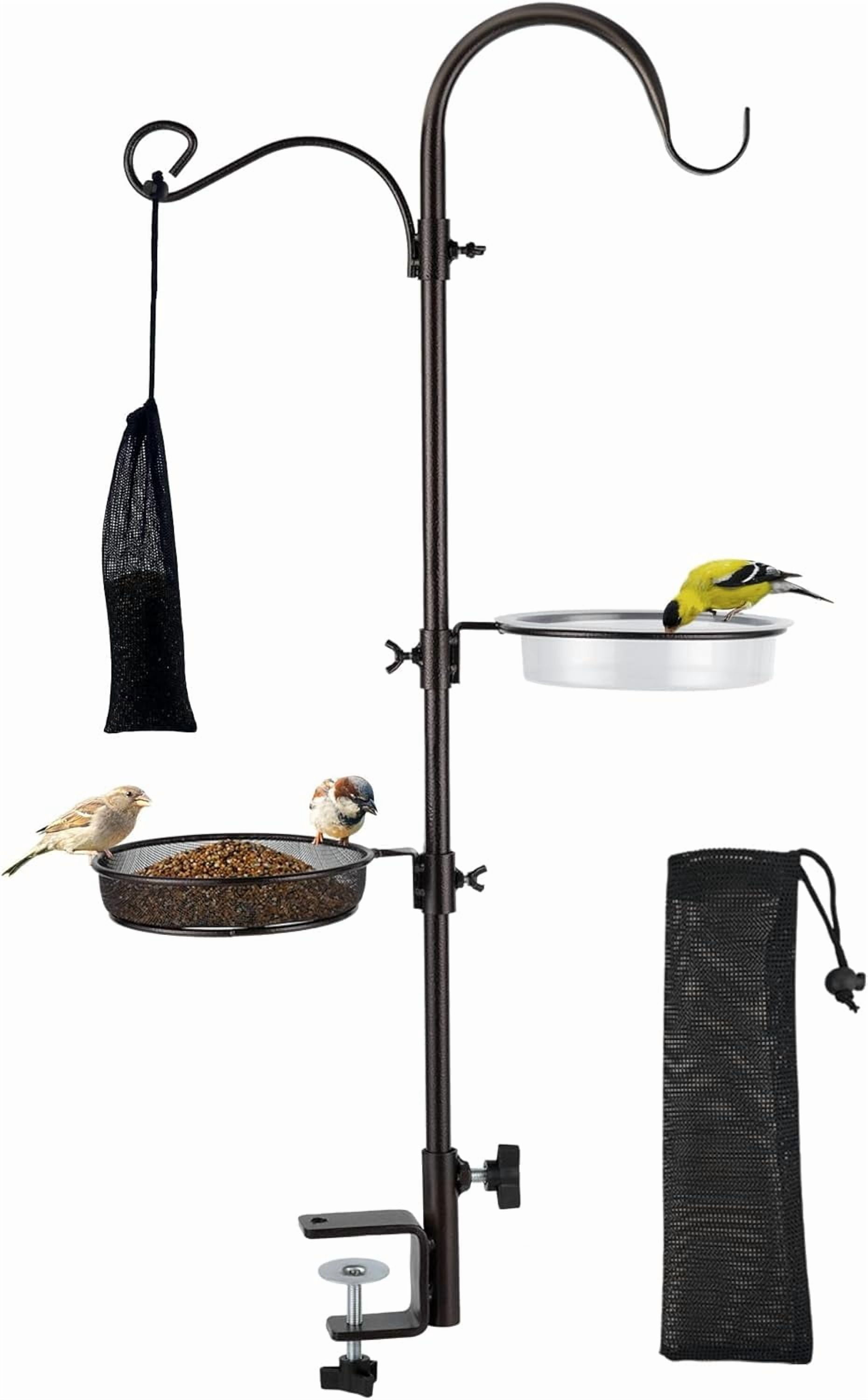 Deck Hook Bird Feeder Pole Bird Feeder Porch Multi Hook Bird Feeding Station Kit Multi Feeder Hanging Kit Premium Bird Bath for Attracting Wild Birds Bird Feeder Planter Hanger