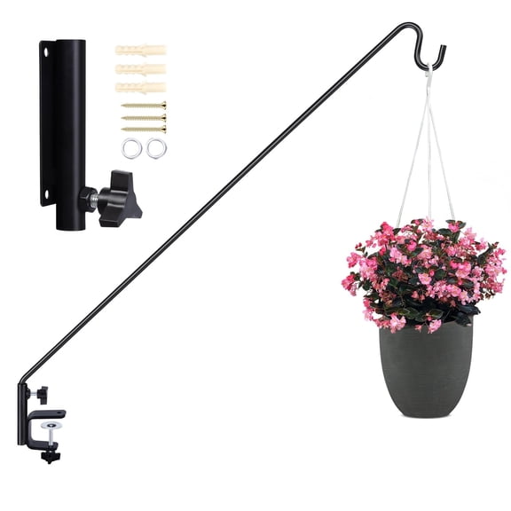 Deck Hook Outdoor Hanging Brackets:43 Inches Wall Mounted Plants & Wind Chimes Risk-free Lanterns Large