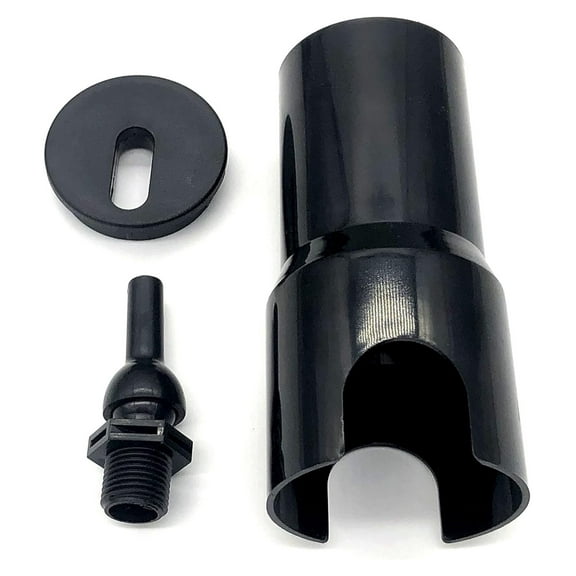 Deck Jet Fountain - In-Ground Pool Jet Sprayer for Outdoor Patio, Waterfall Feature, Adjustable 360 Swivel Nozzle, 1/2" Male Thread - Black