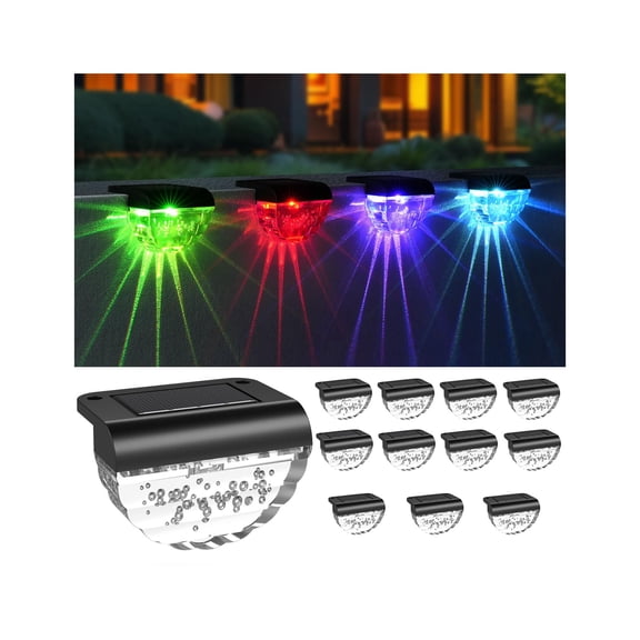 Deck Lights Color Changing 12 Pack Outdoor Waterproof for Yard Patio Garden Pool Railing Stairs Fence