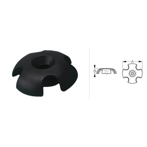 Deck Line Guide Slotted Round Black 0000 by Sea-Lect Designs