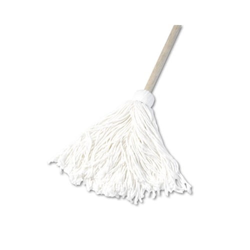 Deck Mop 48" Wooden Handle 48" Wooden Handle, 16oz Rayon Fiber Head, 6/Pack