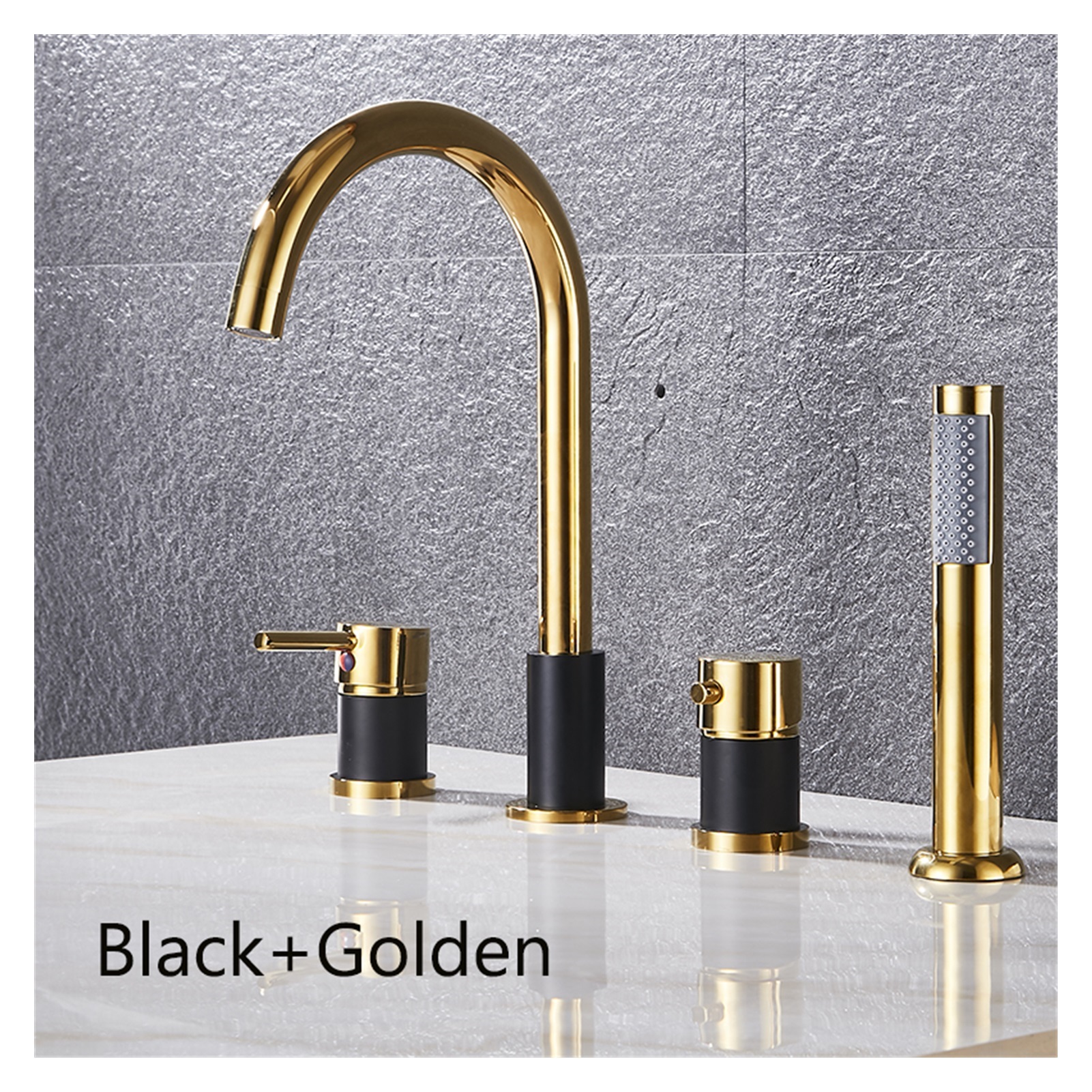 Deck Mount Bathroom Bathtub Faucet Set with Handheld Shower Tub Faucet