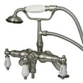 thumbnail image 1 of Deck Mount Clawfoot Tub Filler with Hand Shower - Satin Nickel, 1 of 1