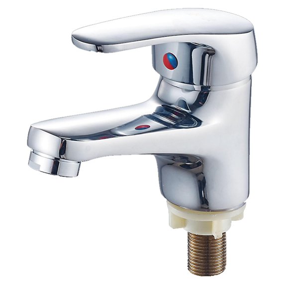 Deck Mount Lavatory Faucet, Chrome Plated Faucet for Bathroom Vanity, Ceramic Disc Cartridge Faucet Ensures Durability and Smooth Operation