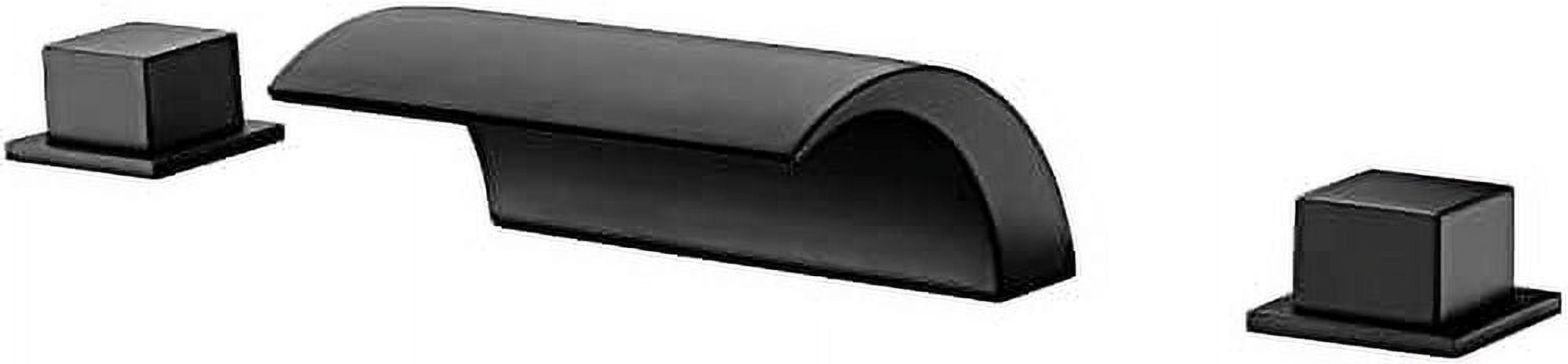 Deck Mount Roman Tub Faucet Matte Black Waterfall Bathtub Faucet Extra High Flow, SUMERAIN