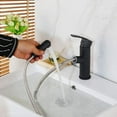 Deck Mounted Pull Out Bathroom Faucet Hot and Cold Water Mixer Crane