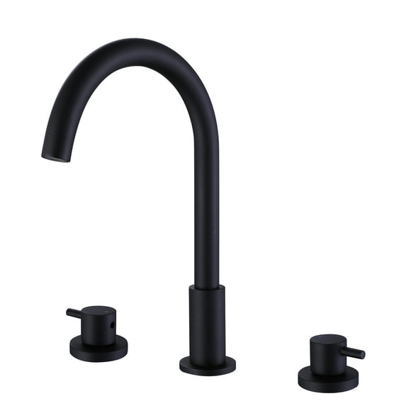 Deck Mounted Solid Brass Bathroom Sink Faucet, Three Hole Basin Faucet