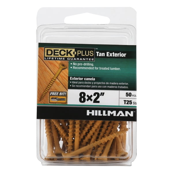 Deck Plus 196637 Tan Exterior Wood & Deck Screws (#8 x 2") - 50 Pieces