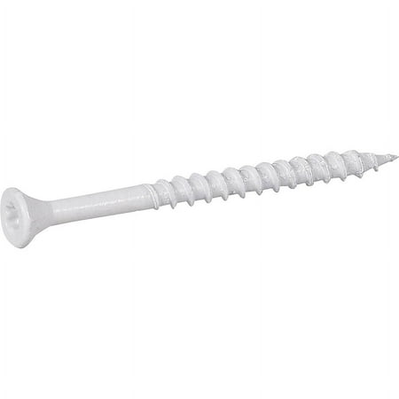 Deck Plus Exterior White Screws, Wood Screws, Steel, Self-Drilling, (#10 x 3"), 1 lb