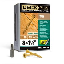 Deck Plus Tan Deck Screws, Exterior Screws, Steel, 1lb Box (#8 x 1.25")