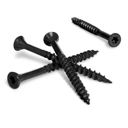 Deck Plus Wood and Fence Screws, Steel, Black Finish (8x2")