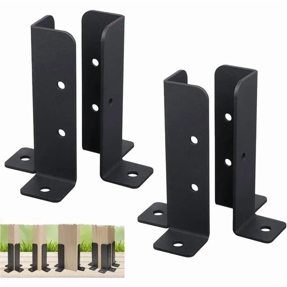 1pc Deck Post Anchor Base Bracket Wood Fence Bracket Black Heavy Duty Pergola Post Base Iron Deck Wood Post Base Bracket