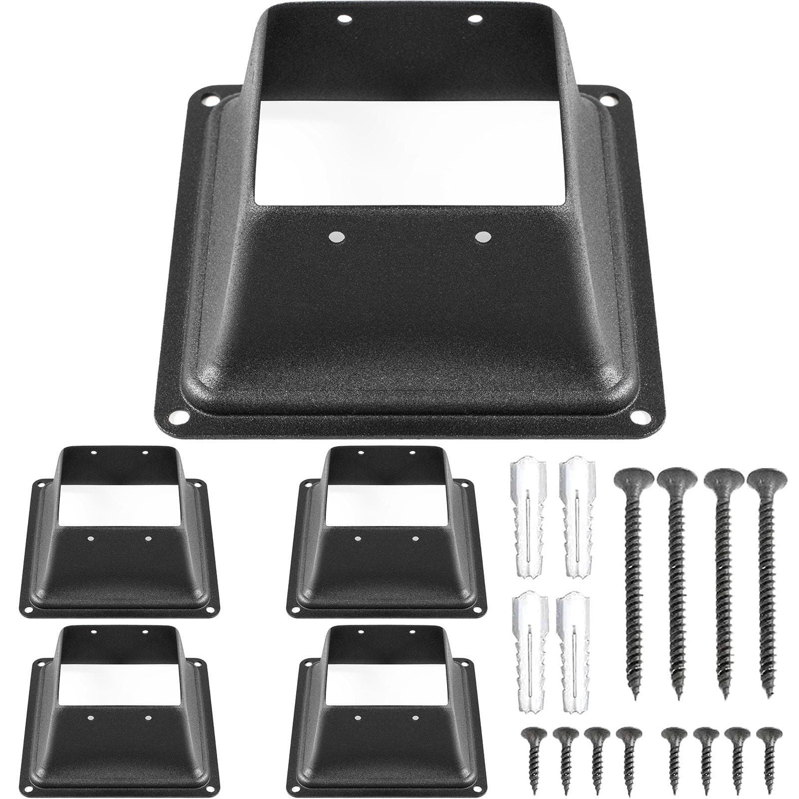 Deck Post Base 5-Pack 6.02x3.62x2.64 Inch Powder Coated Steel for 4x4 Post Railing Pergola