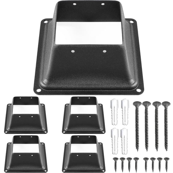 Deck Post Base 5-Pack 6.02x3.62x2.64 Inch Powder Coated Steel for 4x4 Post Railing Pergola