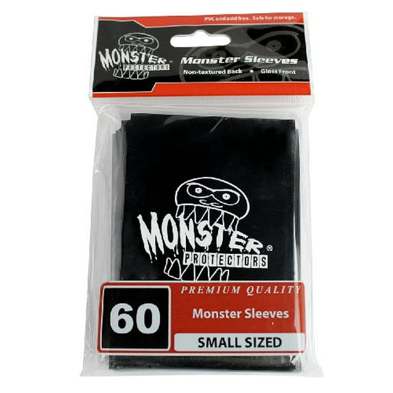 Deck Protector Small Monster Logo Black 60ct Card Sleeve Durable Storage Smaller Size Protectors