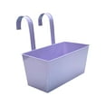 thumbnail image 1 of Deck Rail Planter, Trough Planter, Wrought Iron Hooks, Light Purple, 10X4 In, Outdoor Planter, Railing Mounting, 1 Pc, 1 of 6