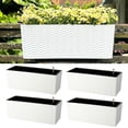 thumbnail image 1 of Deck Railing Planter Box   Pack)  Rectangular Window Flower Boxes with Bracket  Self Watering System Hanging Planter Box for Outdoor Plant Container Herb Rail Fence Balcony, 1 of 9