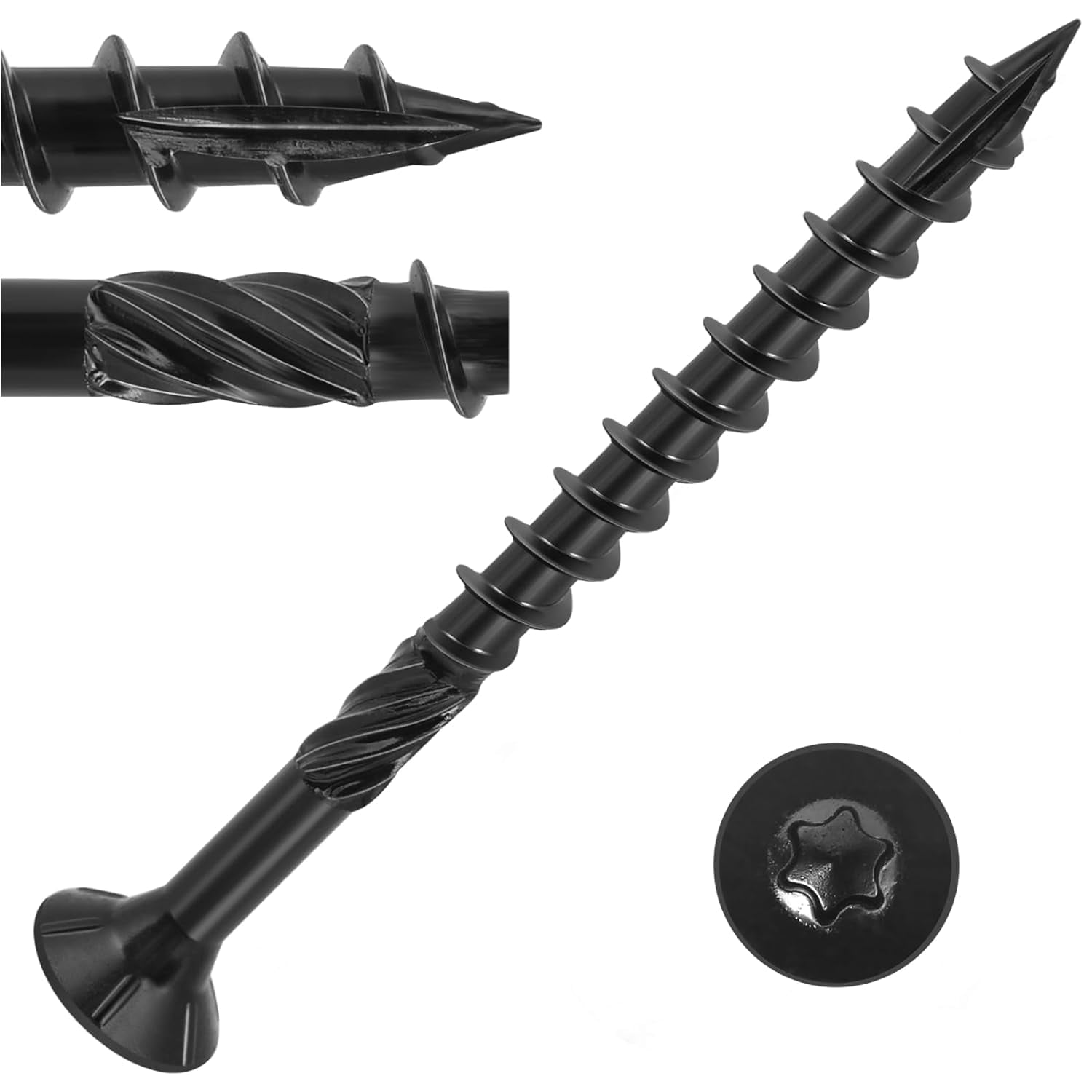 #8 X 1 Inch Bronze Star Torx Wood Screws - 1 Pound Box (~288 Screws), Triple Ceramic Coated, Exterior Use