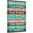 thumbnail image 1 of Deck Sign, Rustic Farmhouse Wall Decor, Indoor/Outdoor Use, 12x8 Inches Aluminum Metal Sign (Deck Rules), 1 of 6
