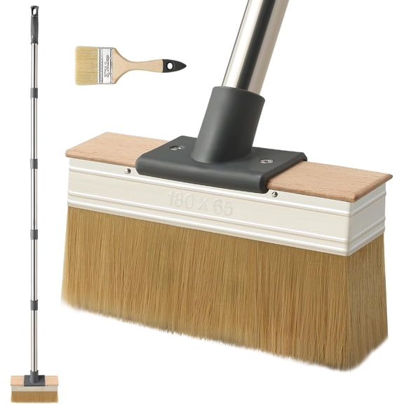 Deck Stain Brush Applicator with Long Handle(59IN), 7IN Wide Deck Paint Brushes for Applying Stains, Paints and Sealer on Outdoor Wood Deck, Fence, Patio, Wall, Furniture