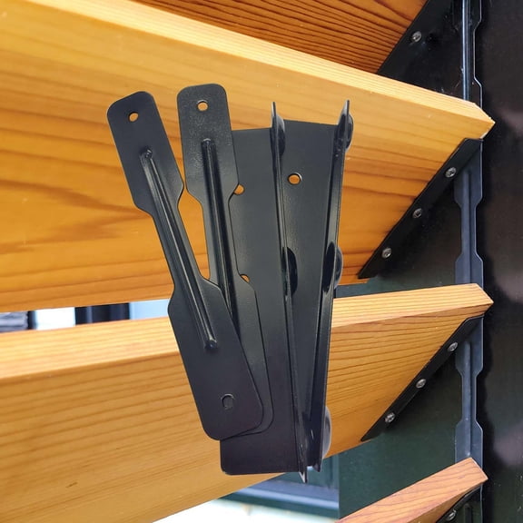 Deck Sunblind System 11060, Louvers Bracket Shutter Hardware Kit, Up to 11 Boards (48'') - Black Steel Baked Powder Coating Brackets
