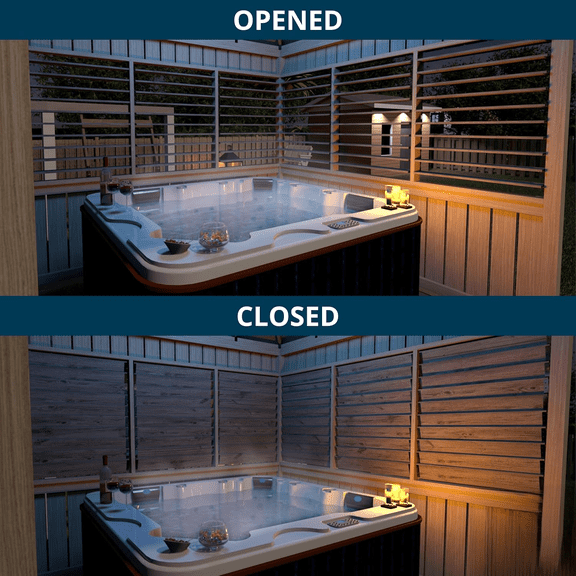 Deck Sunblind System 11070, Louvers Bracket Shutter Hardware Kit, Up to 11 Boards (48'') - Stainless Steel Brackets