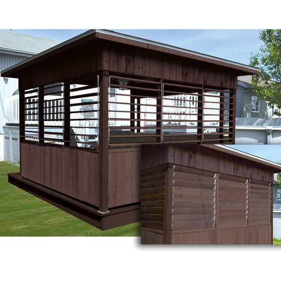 Deck Sunblind System 11070, Louvers Bracket Shutter Hardware Kit, Up to 11 Boards (48'') - Stainless Steel