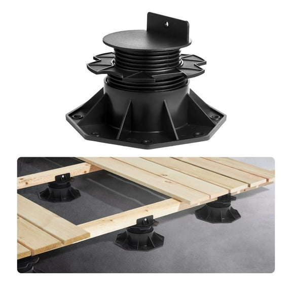 Deck Support Pedestals 12 Pack - Adjustable 2.36-5.31 Inch - Heavy Duty Deck Foundation Base for Patios, Outdoor Decks & Swing Sets