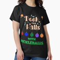 thumbnail image 1 of Deck The Halls With Pickleballs Pickleball Player Xmas Unisex T-Shirt up to size 5XL, 1 of 2