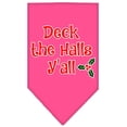 thumbnail image 1 of Mirage Pet Deck the Halls Y'all Screen Print Bandana Bright Pink Large, 1 of 9