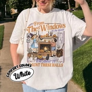 Deck These Halls Halloween Shirt, Haunted Halls Graphic T-Shirt, Funny Retro Spooky Tee